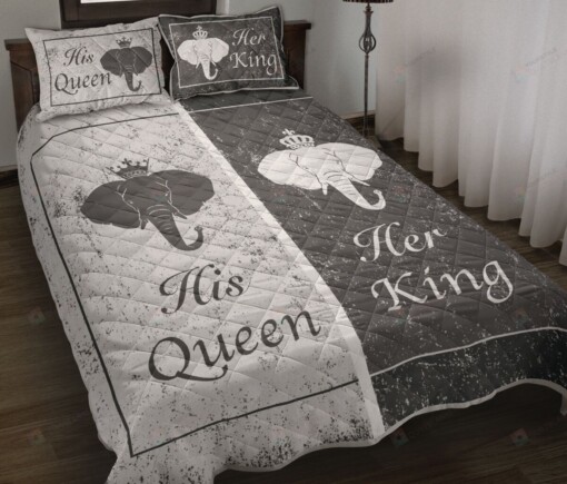 Elephant King And Queen Quilt Bedding Set
