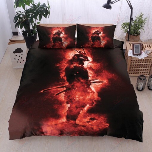 Samurai Red Bedding Set Bed Sheets Spread Comforter Duvet Cover Bedding Sets