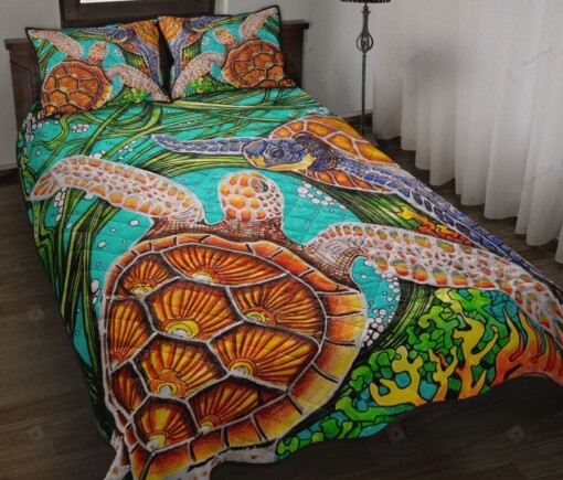 Turtle Quilt Bed Sheets Spread Duvet Cover Bedding Sets