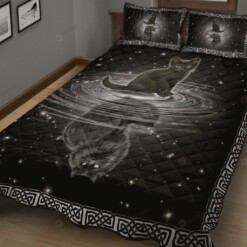 Black Cat Reflection Quilt Bedding Set