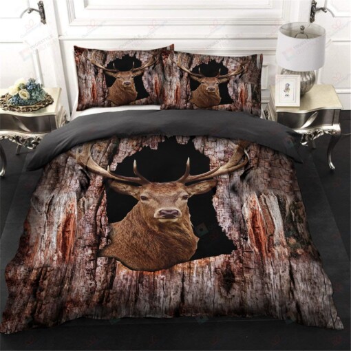 Deer Cotton Bed Sheets Spread Comforter Duvet Cover Bedding Sets