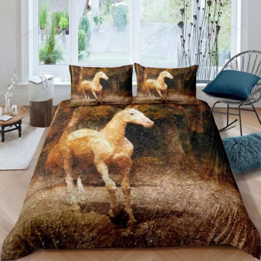 Horse Oil Painting Bedding Set Bed Sheet Spread Comforter Duvet Cover Bedding Sets