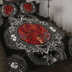 Dragon Black Celtic Tyle Quilt Bedding Set