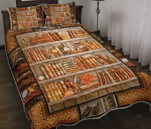 Library Bookshelf Quilt Bedding Set