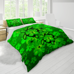 Green Hibiscus Turtles In Hawaiian Dream Bedding Set Cotton Bed Sheets Spread Comforter Duvet Cover Bedding Sets