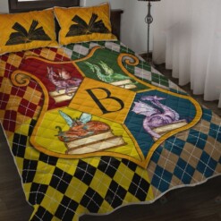 Book Rhombus Pattern Quilt Bedding Set