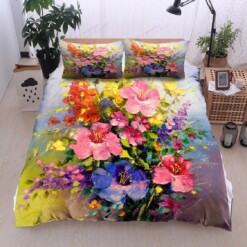 Flower Cotton Bed Sheets Spread Comforter Duvet Cover Bedding Sets