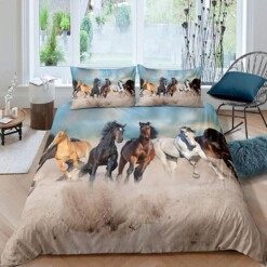 Horses Running Bedding Set Bed Sheets Spread Comforter Duvet Cover Bedding Sets