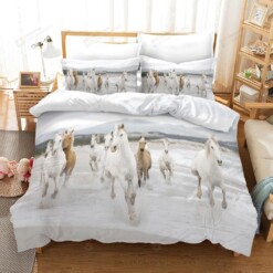 White Horse Bedding Set Bed Sheet Spread Comforter Duvet Cover Bedding Sets