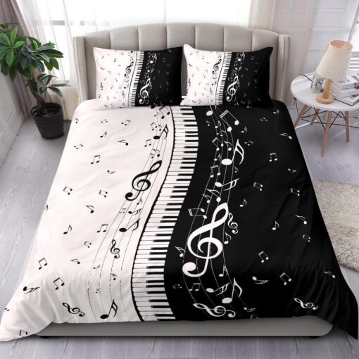 Piano Music Notes Duvet Cover Bedding Set