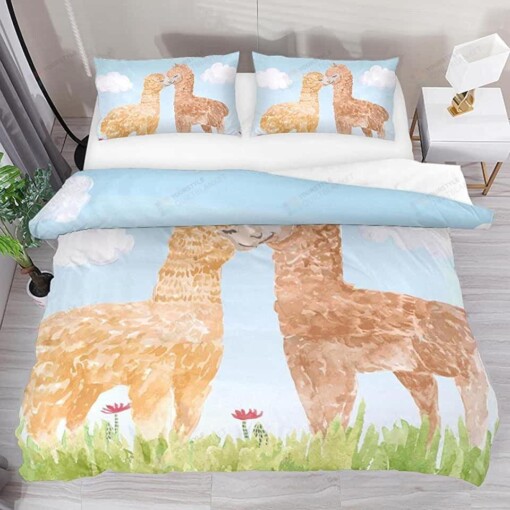 Alpaca Couple Bedding Set Bed Sheets Spread Comforter Duvet Cover Bedding Sets