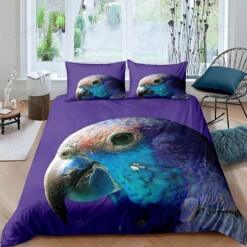 Parrot Purple Bedding Set Bed Sheets Spread Comforter Duvet Cover Bedding Sets