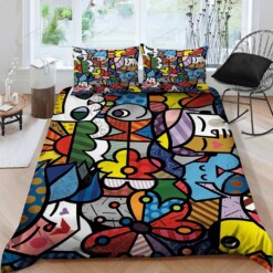 Colorful Cotton Bed Sheets Spread Comforter Duvet Cover Bedding Sets