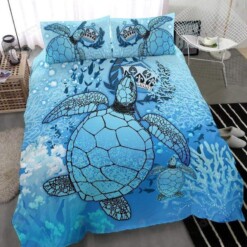 Tonga Turtle Blue Duvet Cover Bedding Set