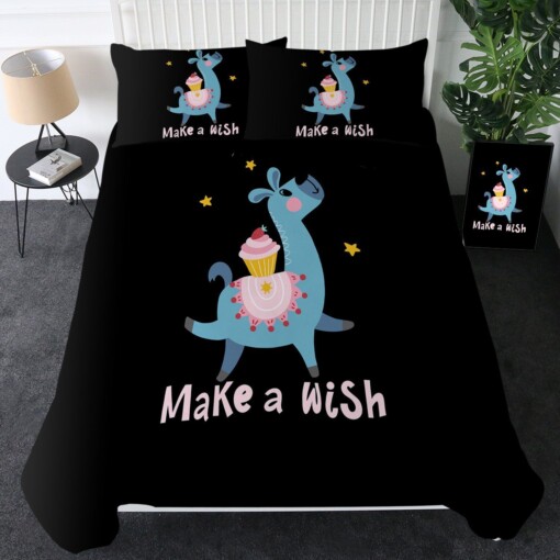 Llama Make A Wish Bedding Set Bed Sheet Spread Comforter Duvet Cover Bedding Sets