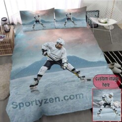 Hockey Custom Duvet Cover Bedding Set With Your Photo