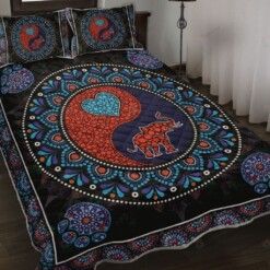 Elephant YinYang Dot Art Quilt Bedding Set