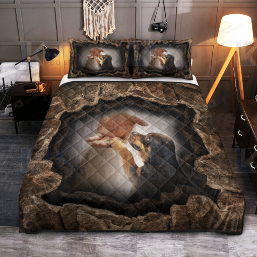 Rottweiler God Stone Quilt Bedding Set