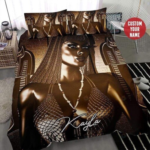 Egypt Girl Bedding Personalized Custom Name Duvet Cover Bedding Set