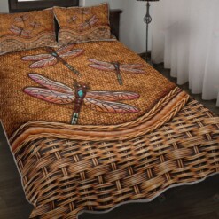 Dragonfly Rattan Teaxture Quilt Bedding Set