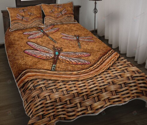 Dragonfly Rattan Teaxture Quilt Bedding Set