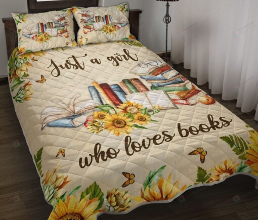 Books Sunflower Butterfly Quilt Bedding Set