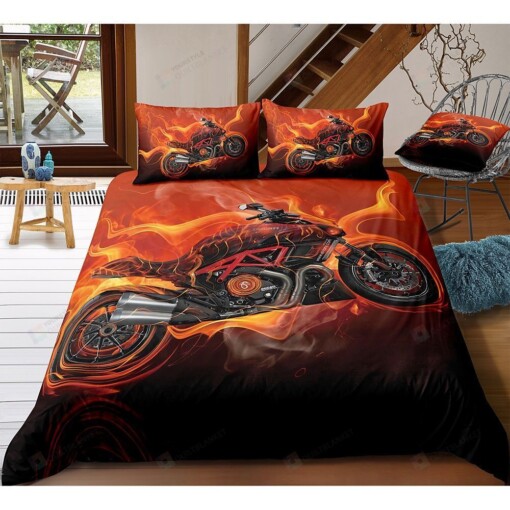 Motorcycle Bedding Set Bed Sheets Spread Comforter Duvet Cover Bedding Sets