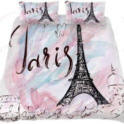 Eiffel Tower In Paris Bedding Set Bed Sheets Spread Comforter Duvet Cover Bedding Sets