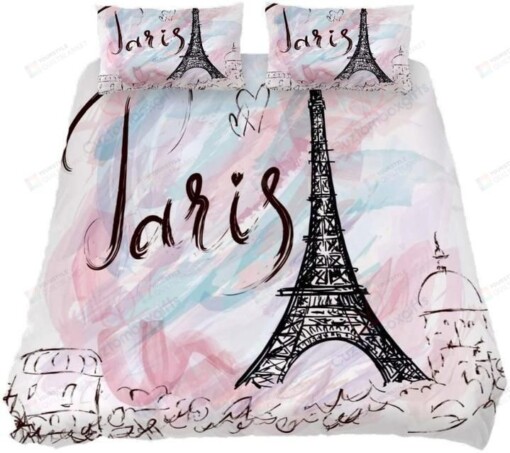 Eiffel Tower In Paris Bedding Set Bed Sheets Spread Comforter Duvet Cover Bedding Sets