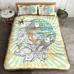 Pisces Cotton Bed Sheets Spread Comforter Duvet Cover Bedding Sets