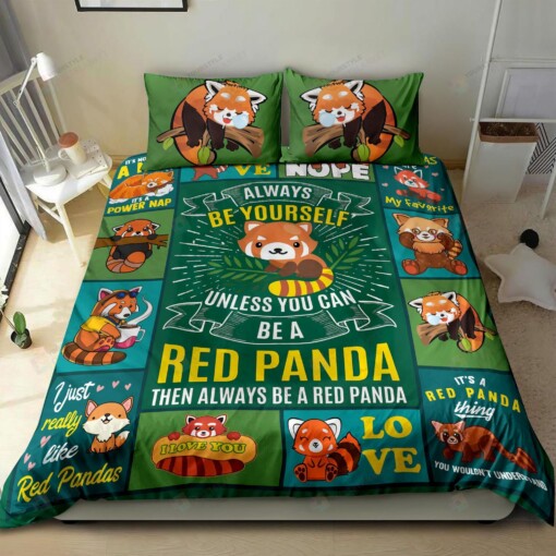 Red Panda Always Be Yourself Bedding Set Bed Sheets Spread Comforter Duvet Cover Bedding Sets