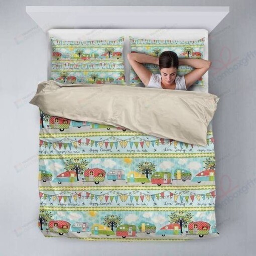 Camper Cotton Bed Sheets Spread Comforter Duvet Cover Bedding Sets