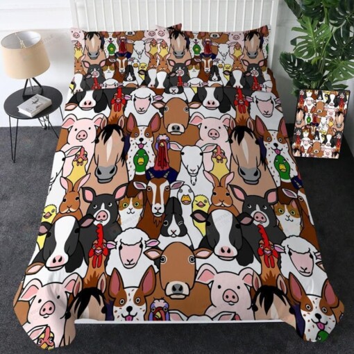 Farm Animals Bedding Set Bed Sheets Spread Comforter Duvet Cover Bedding Sets