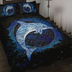 Dolphin Black Mandala Quilt Bedding Set