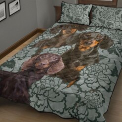 Dachshund Floral Quilt Bedding Set Cotton Bed Sheets Spread Comforter Duvet Cover Bedding Sets