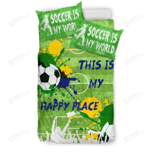 Soccer Is My World Bedding Set Cotton Bed Sheets Spread Comforter Duvet Cover Bedding Sets