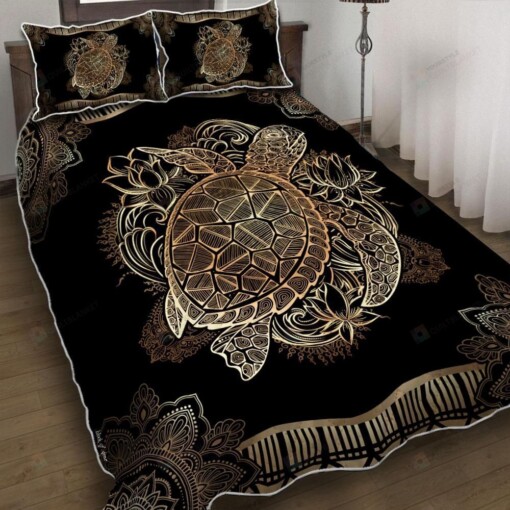 Mandala Turtle Quilt Bedding Set
