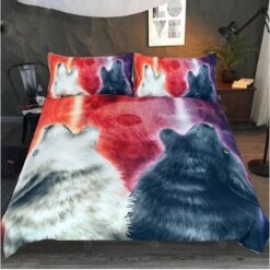 Wolf Couple Duvet Cover Bedding Set