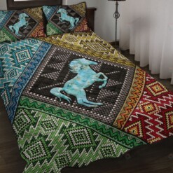 Horse Patterns Quilt Bedding Set