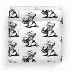 Jetpack Dog Bulldog Duvet Cover Bedding Set