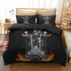 3d Motorcycle Flame Duvet Cover Bedding Set