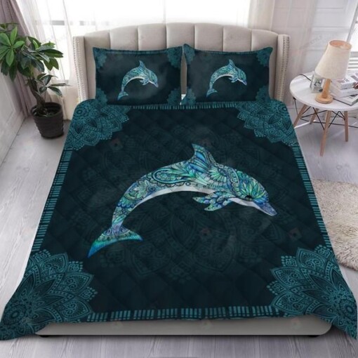 Dolphin Mandala Quilt Bedding Set