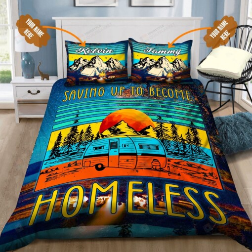 Personalized Camping Saving Up To Become Homeless Bedding Set Bed Sheets Spread Comforter Duvet Cover Bedding Sets
