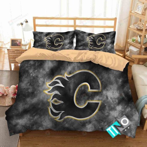 Nhl Calgary Flames 1 Logo 3d Duvet Cover Bedding Sets