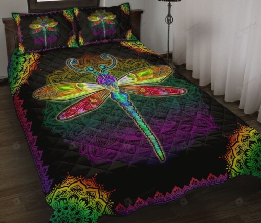 Dragonfly Mandala Quilt Bedding Set