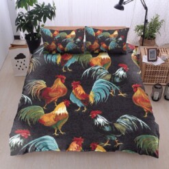 Rooster Cotton Bed Sheets Spread Comforter Duvet Cover Bedding Sets