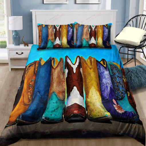 Cowboy Boots Bedding Set Bed Sheets Spread Comforter Duvet Cover Bedding Sets