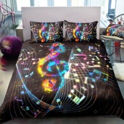 Power Music Notes Bedding Set Bed Sheets Spread Comforter Duvet Cover Bedding Sets