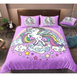 Cartoon Unicorn Bedding Set Bed Sheets Spread Comforter Duvet Cover Bedding Sets