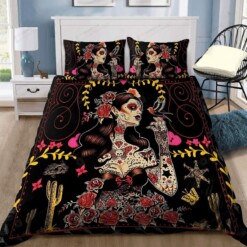 Tattoo Skull Girl Duvet Cover Bedding Set